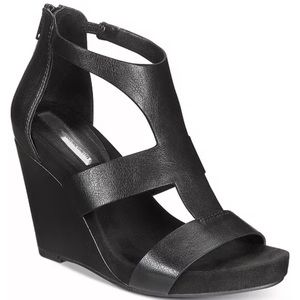 Inc international concept wedges, black size 7.